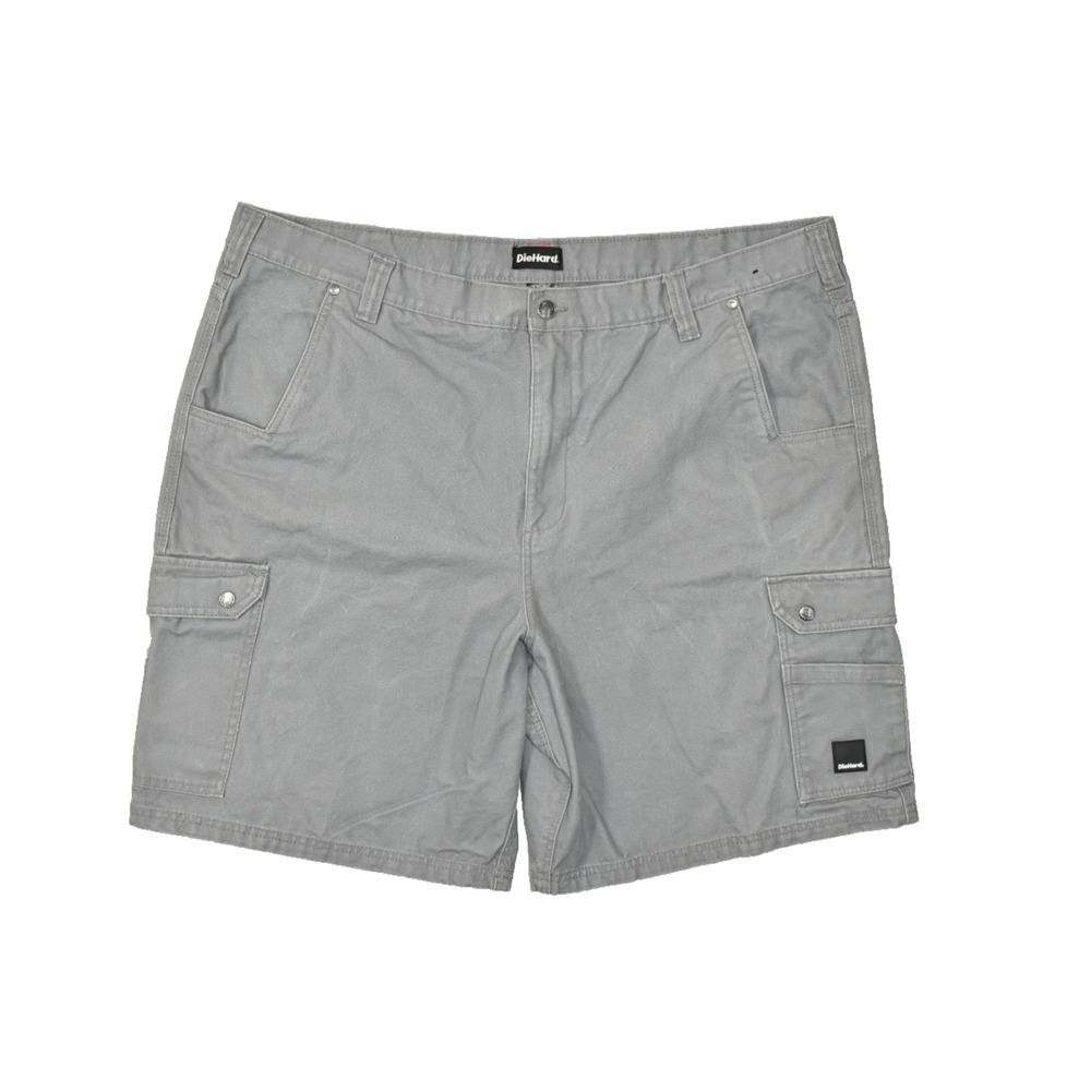 DieHard Men's Gray Cargo Shorts Regular Size 46 Cotton Workwear Casual Zip